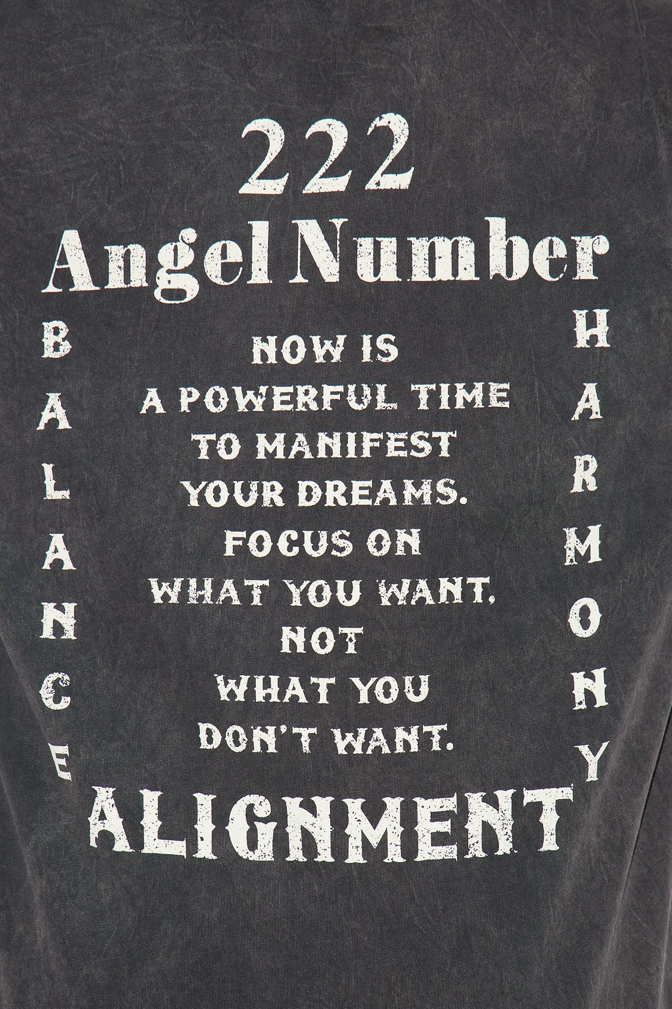 222 Angel Number Tunic Top - Black