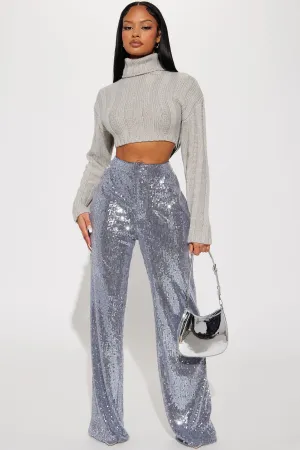 A Sweeter Place Sequin Trouser - Charcoal