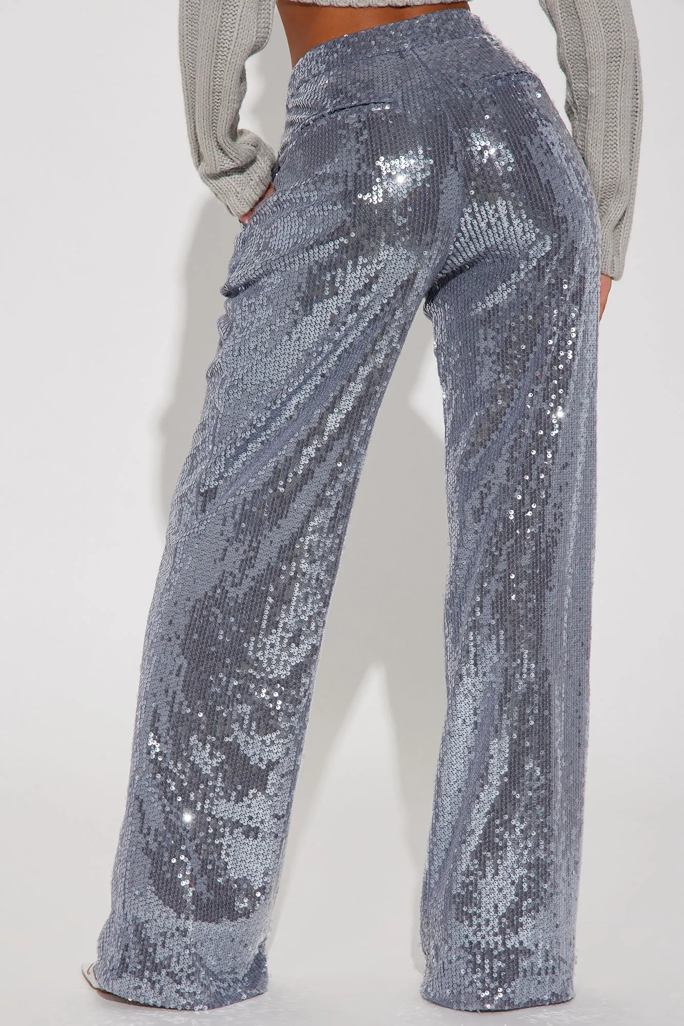 A Sweeter Place Sequin Trouser - Charcoal