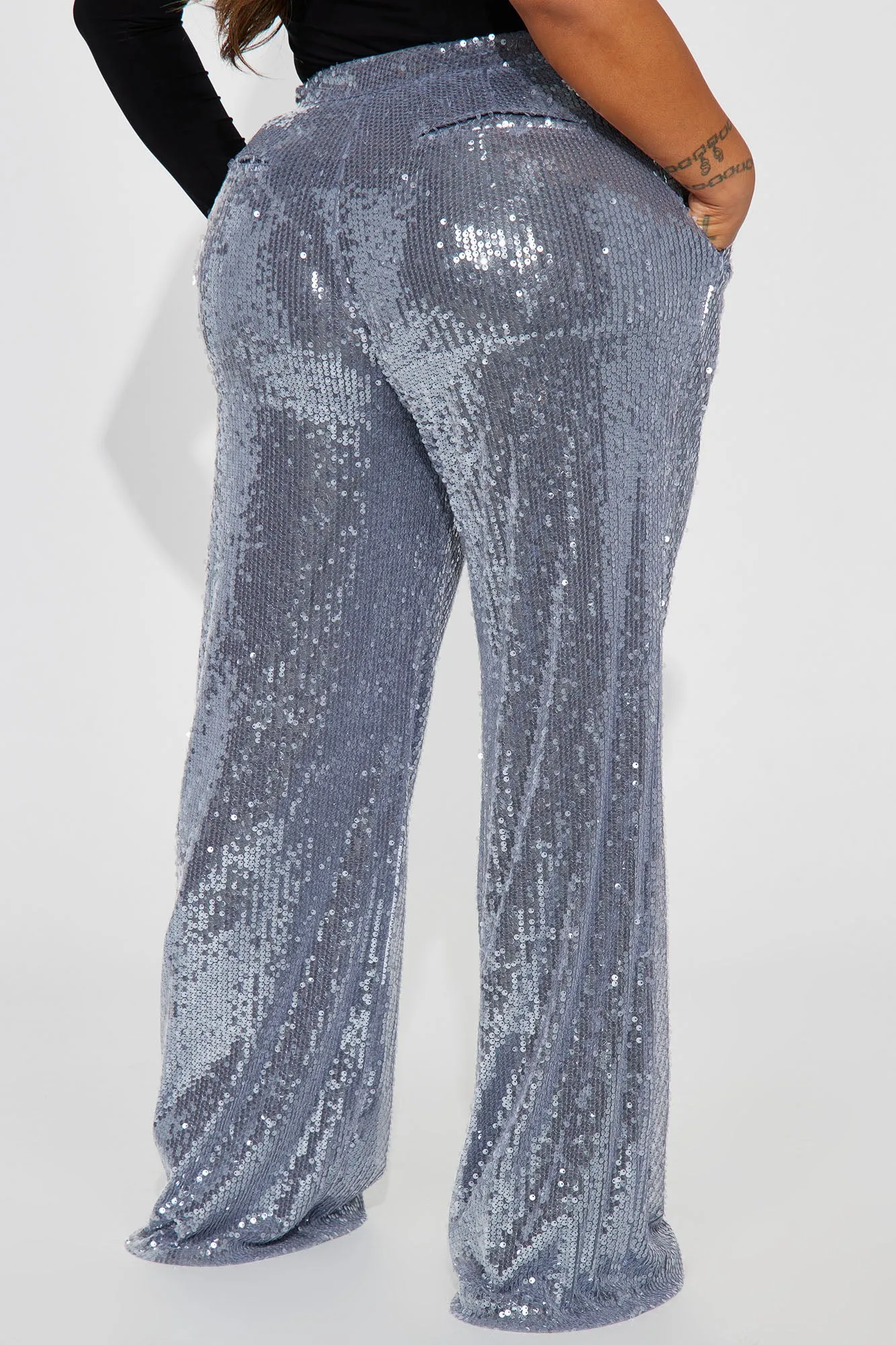 A Sweeter Place Sequin Trouser - Charcoal