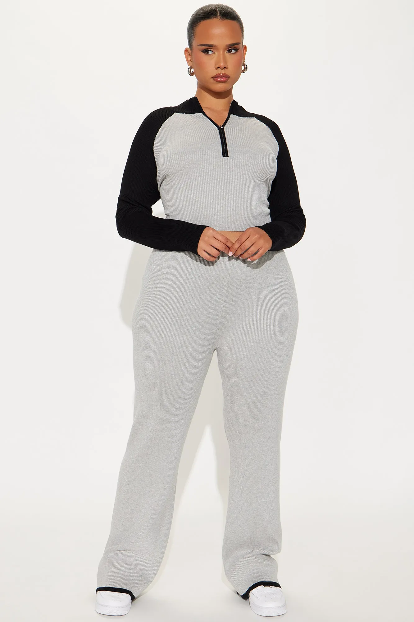 Alizha Sweater Pant Set - Grey/combo