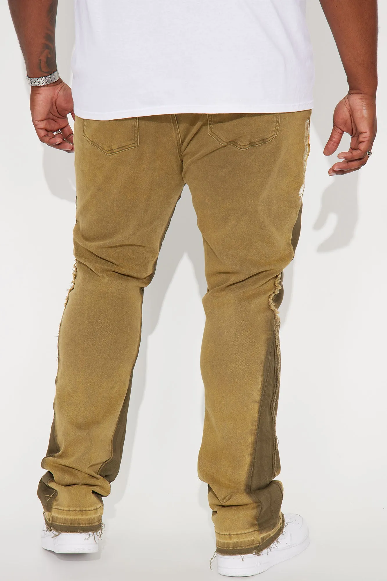 All In A Days Work Stacked Skinny Flare Jeans - Olive