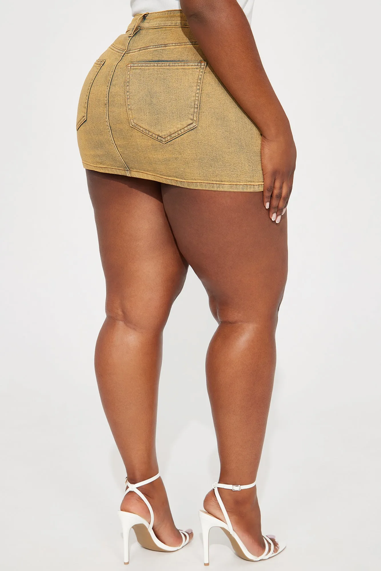 All Seems Right Tinted Denim Mini Skirt - Medium Wash