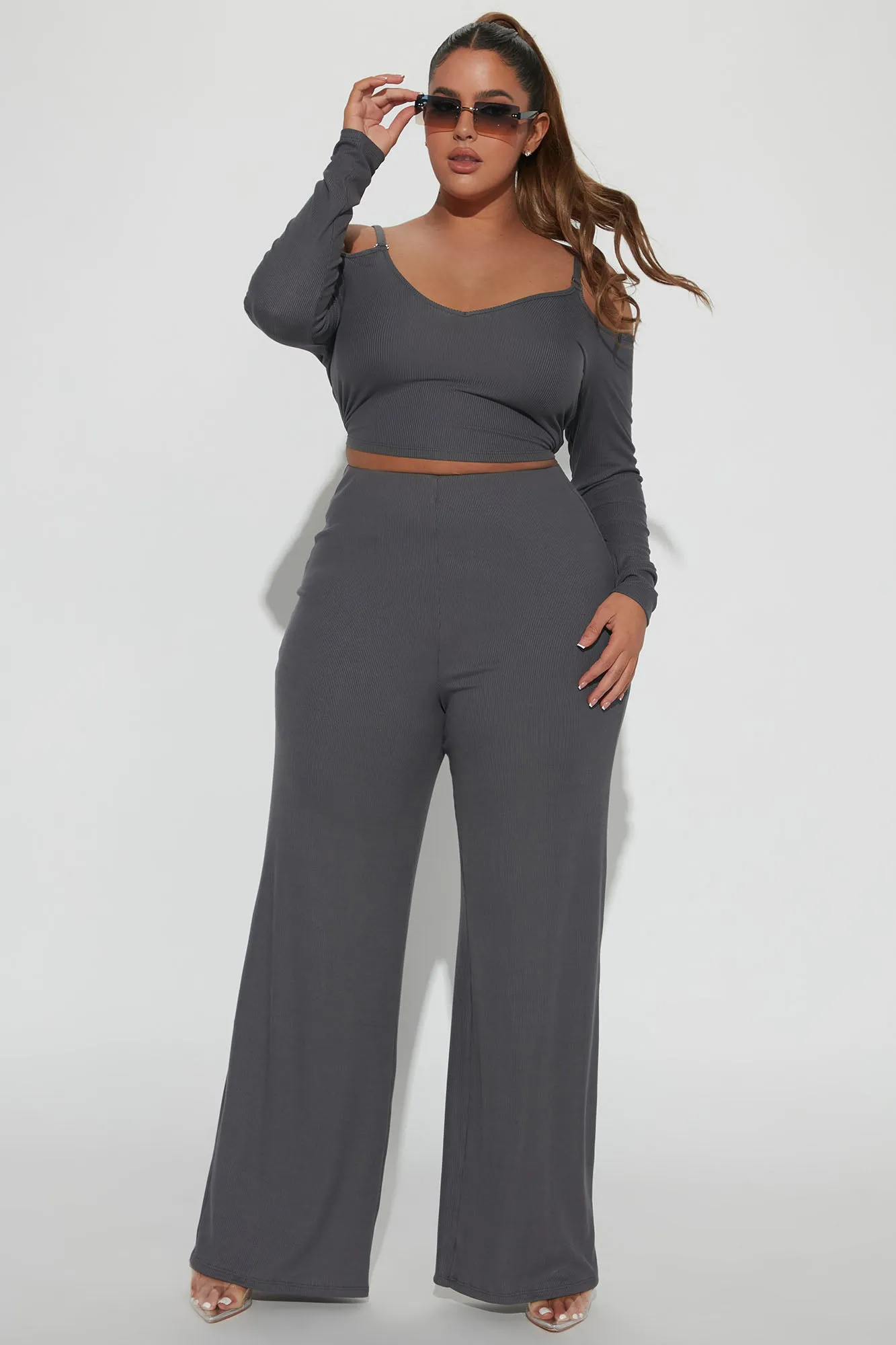 Always So Chill Pant Set - Charcoal