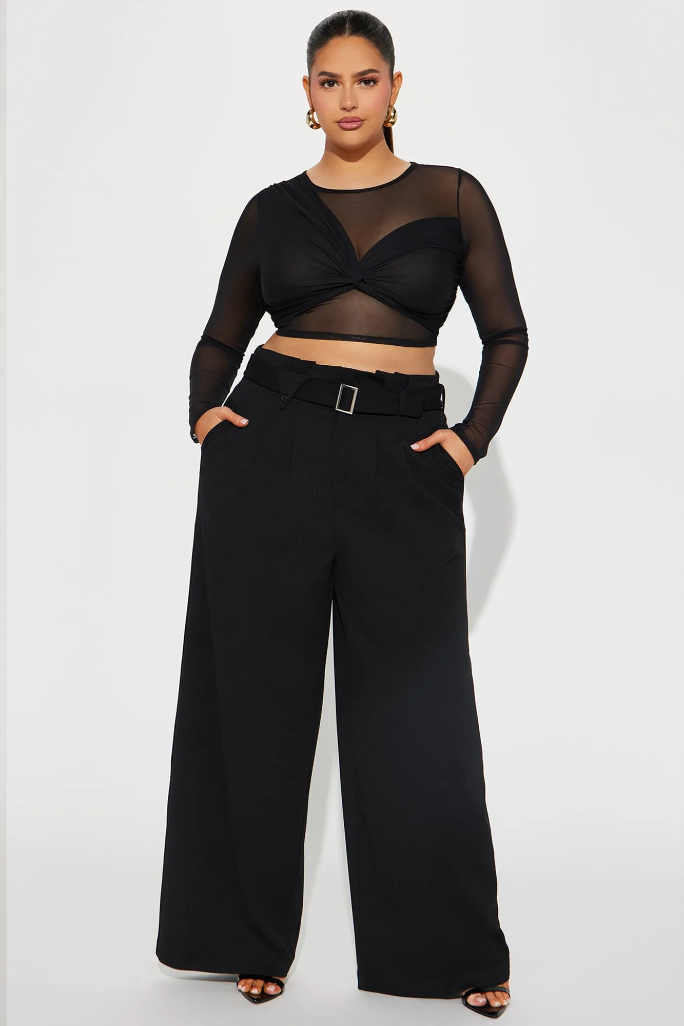 Amelia Wide Leg Trouser - Black