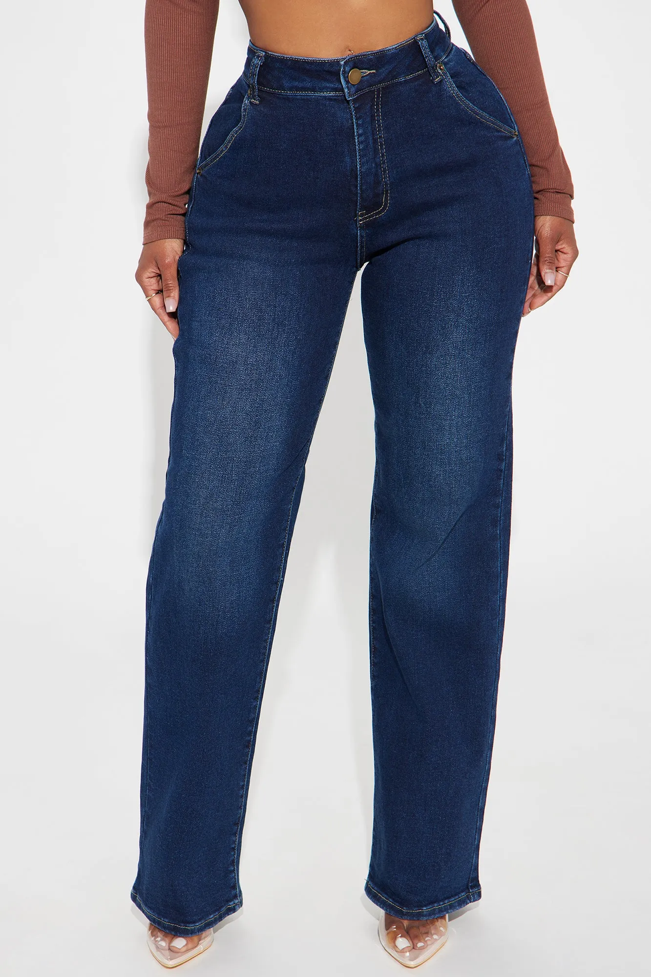 Asher Stretch Straight Leg Jeans - Dark Wash