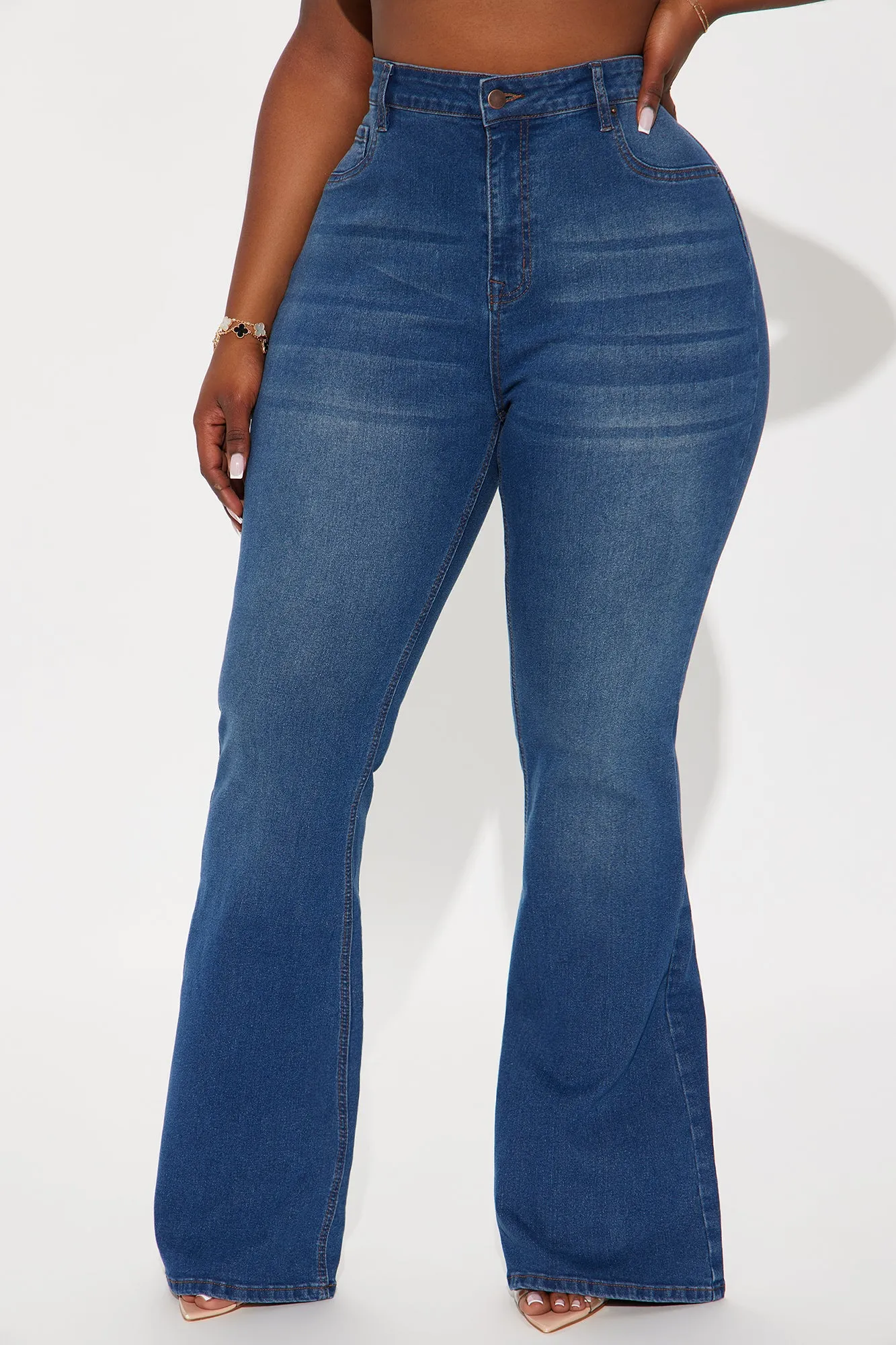 Audrey Booty Lifting Stretch Flare Jeans - Dark Wash