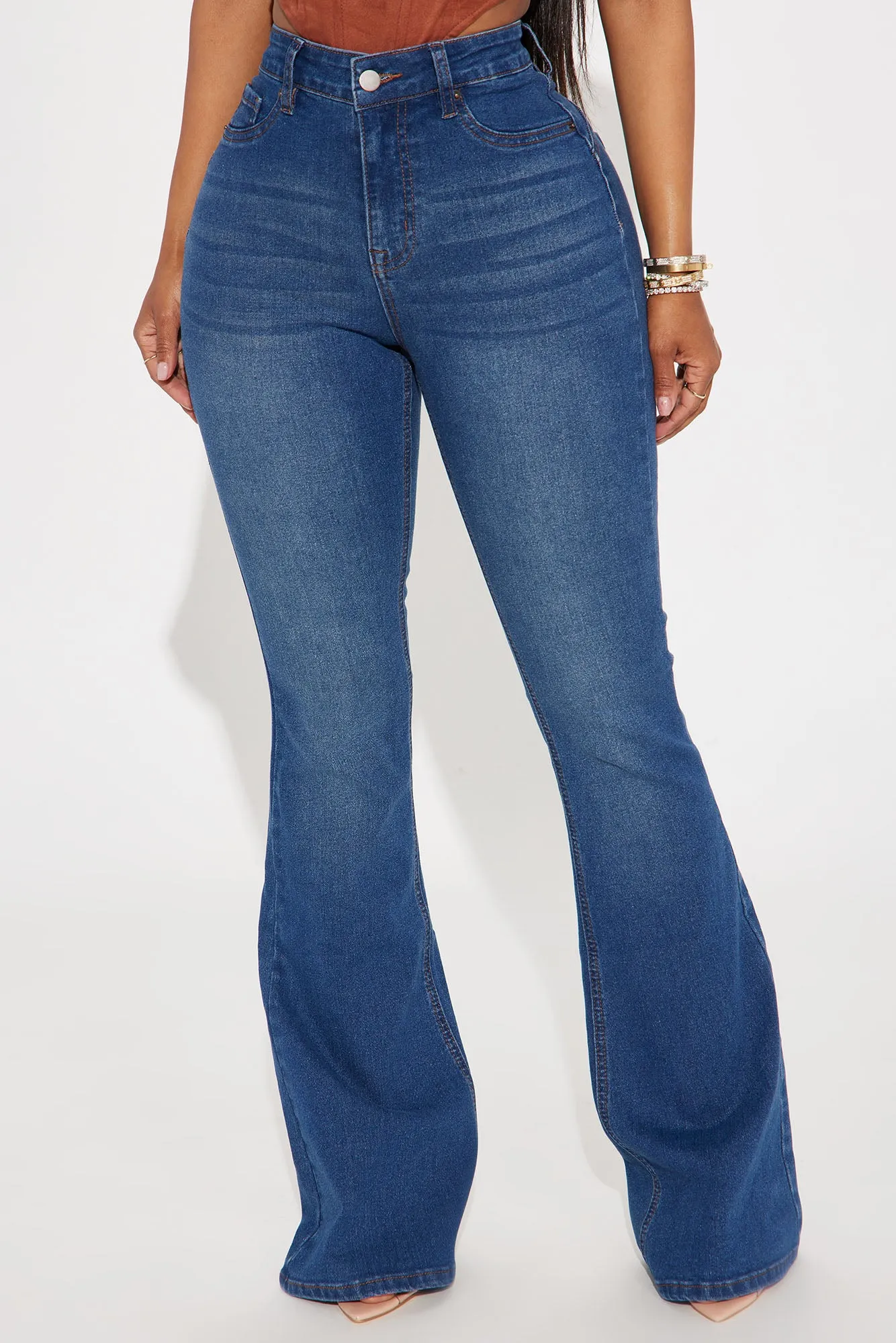 Audrey Booty Lifting Stretch Flare Jeans - Dark Wash