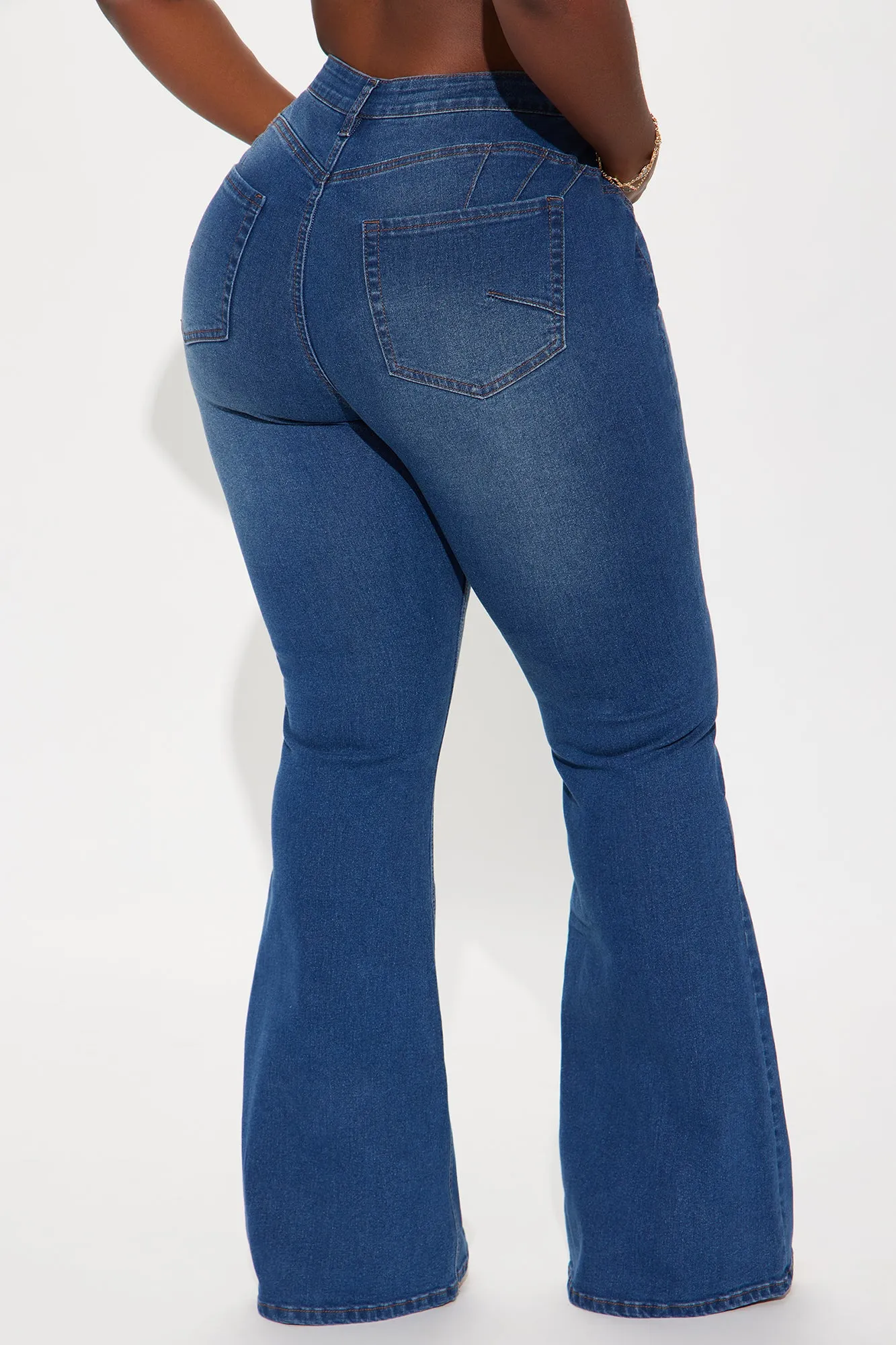 Audrey Booty Lifting Stretch Flare Jeans - Dark Wash