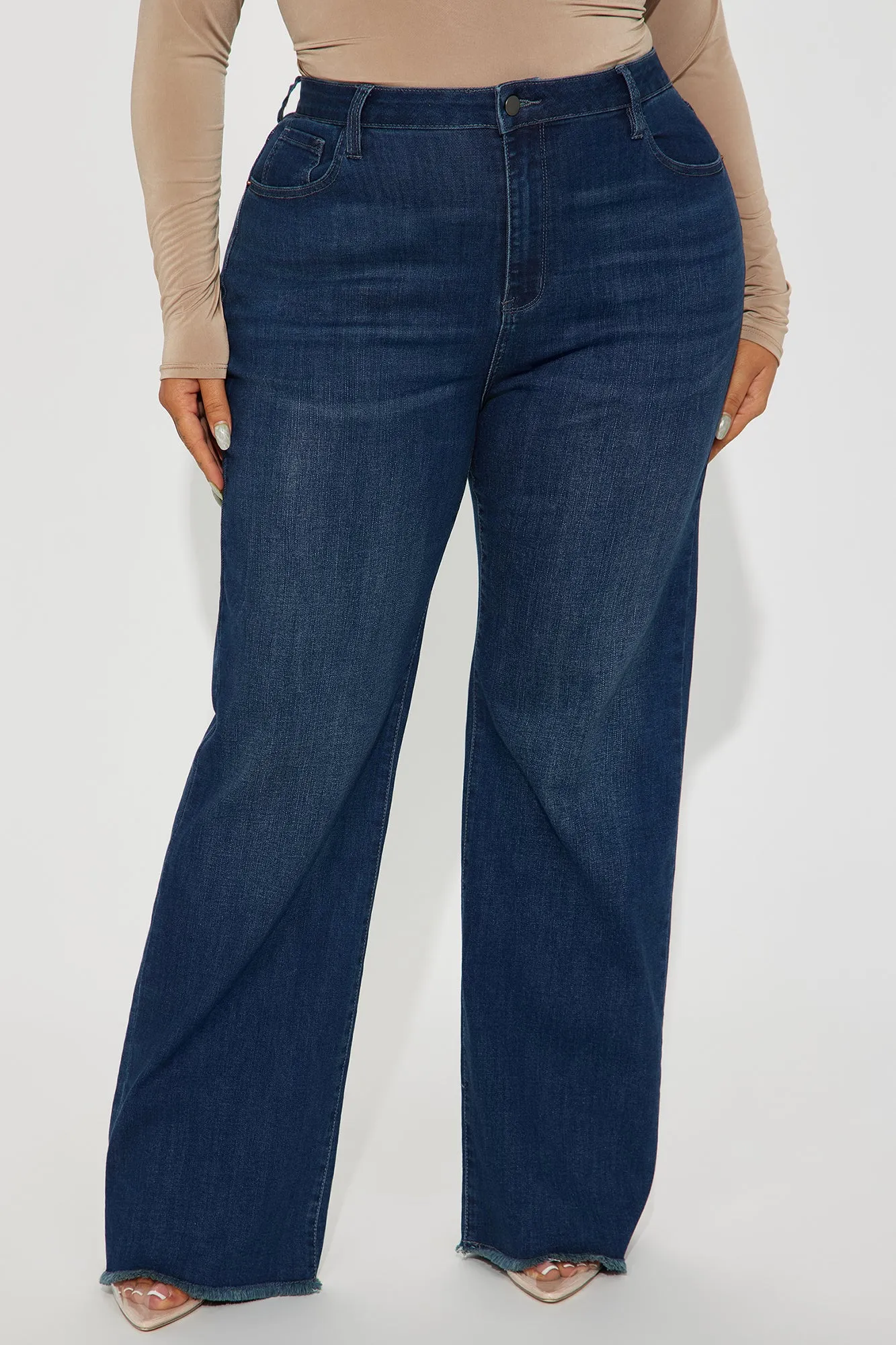 Becky Basic Stretch Straight Leg Jeans - Dark Wash