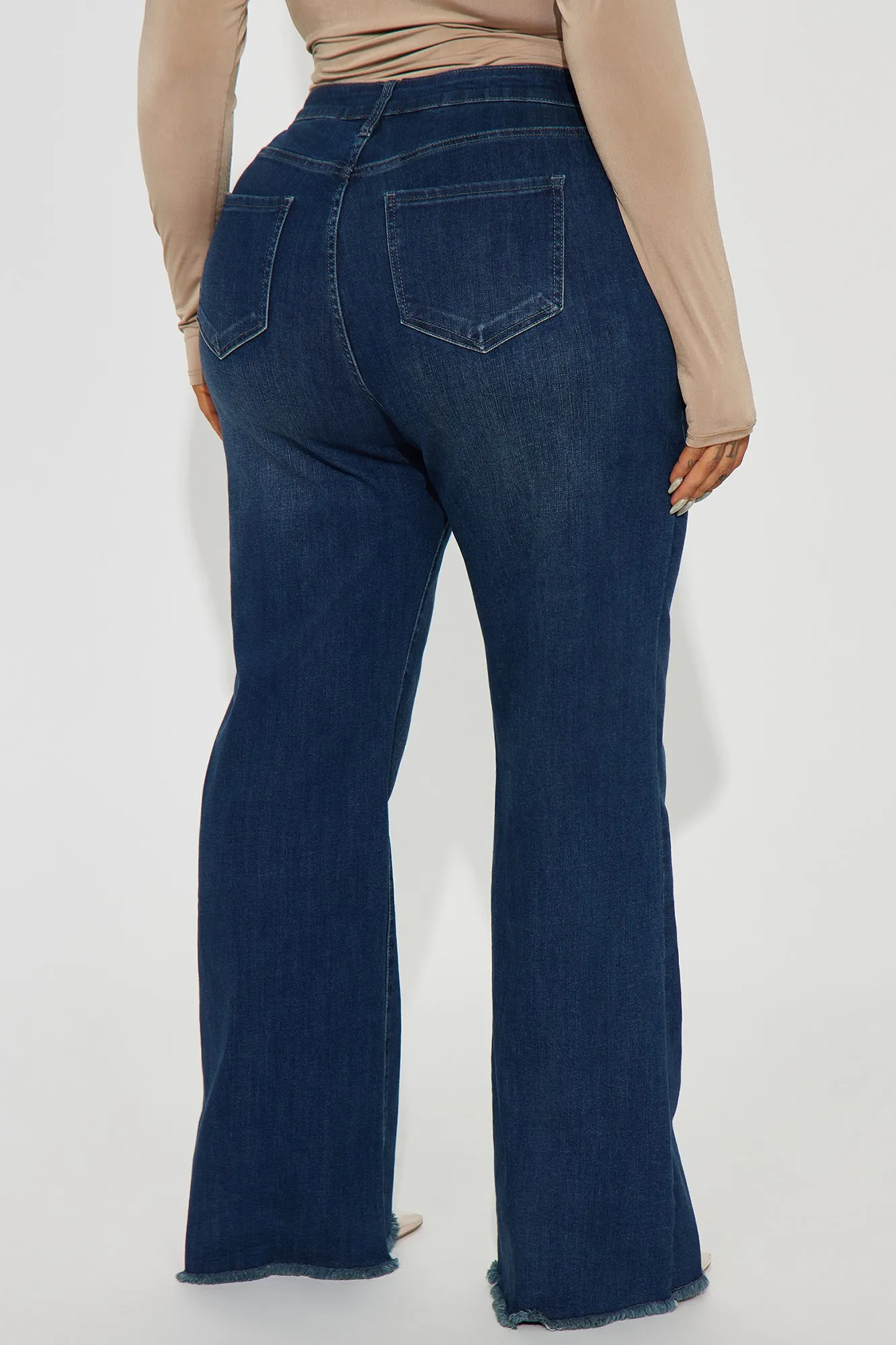 Becky Basic Stretch Straight Leg Jeans - Dark Wash