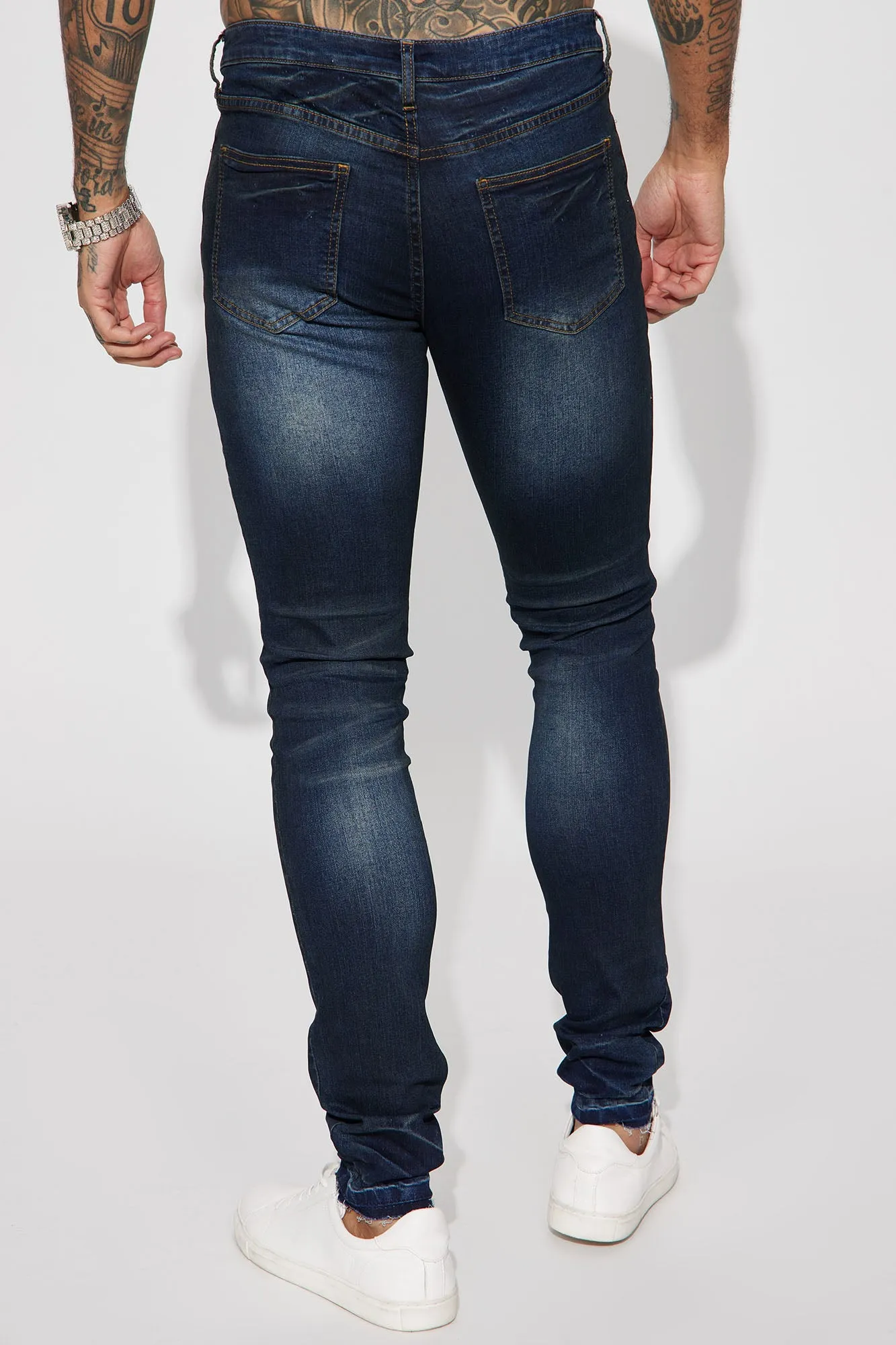 Been Around Stacked Skinny Jeans - Dark Wash