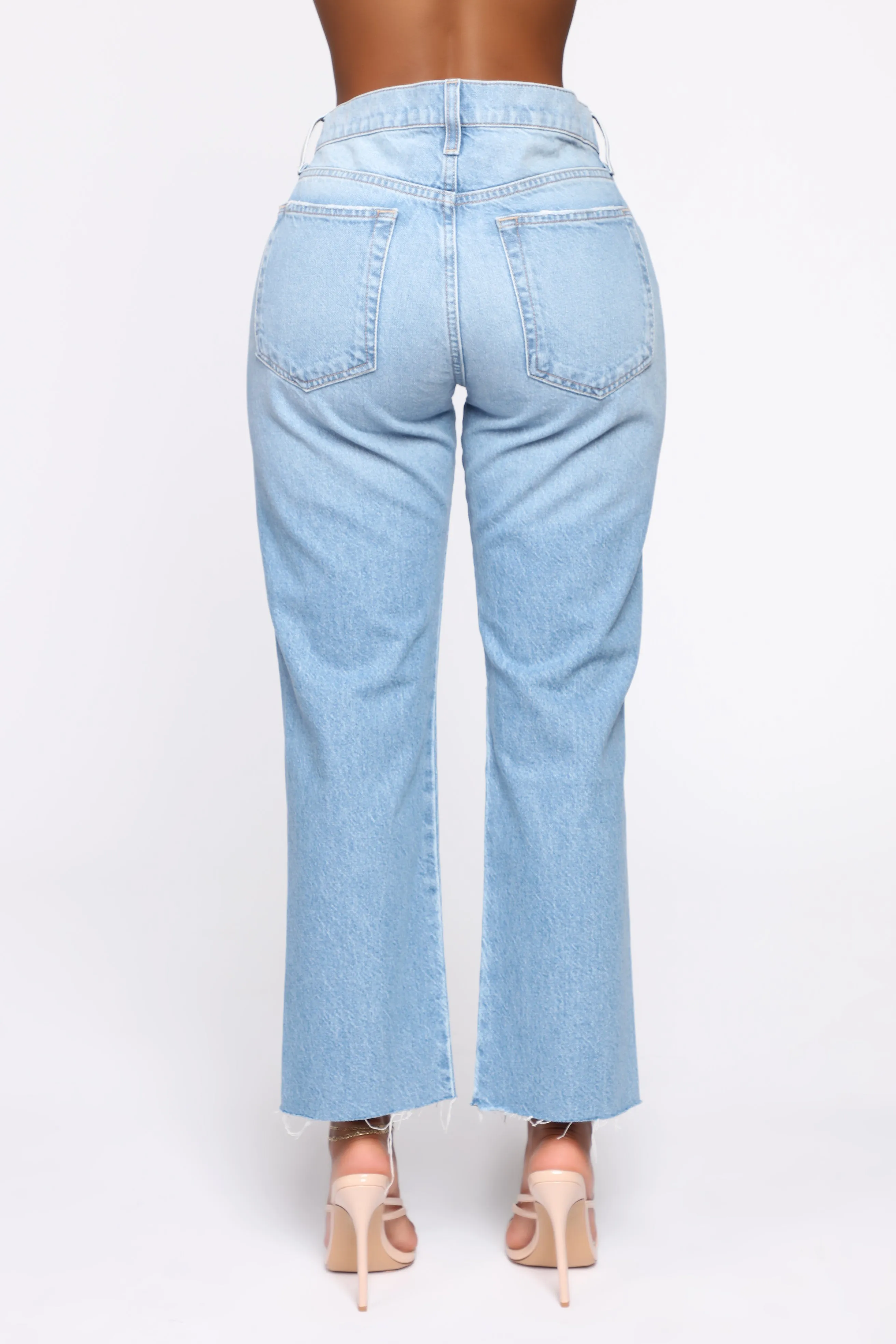 Bella Distressed Boyfriend Jeans - Light Blue Wash