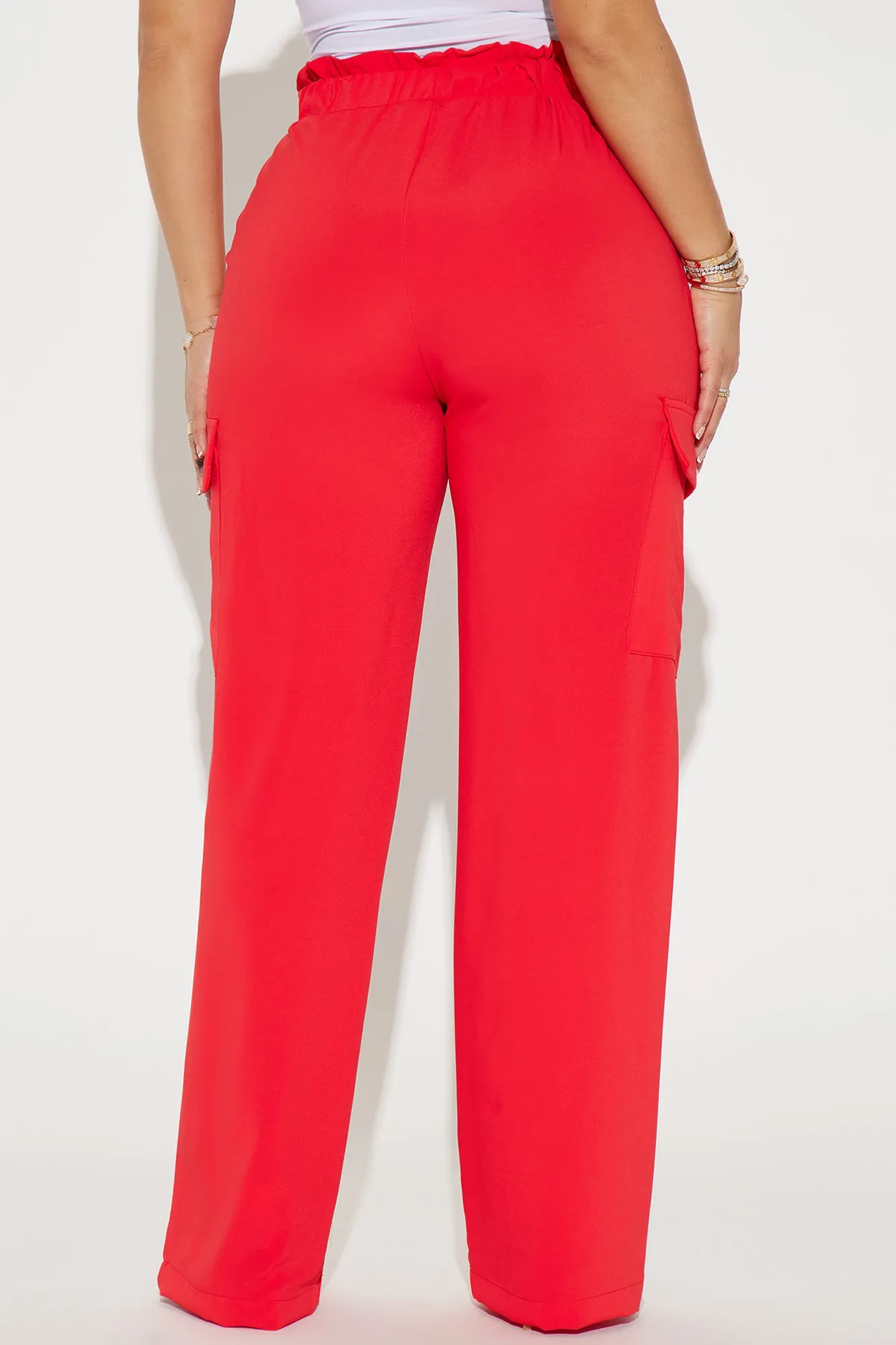 Betty Textured Cargo Pant - Red