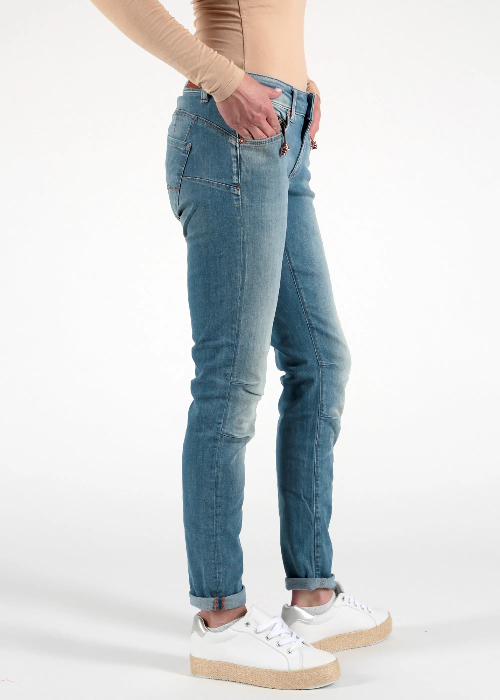 Blauwe 5-pocket spijkerbroek | M.O.D. Eva skinny fit kentucky blue L32