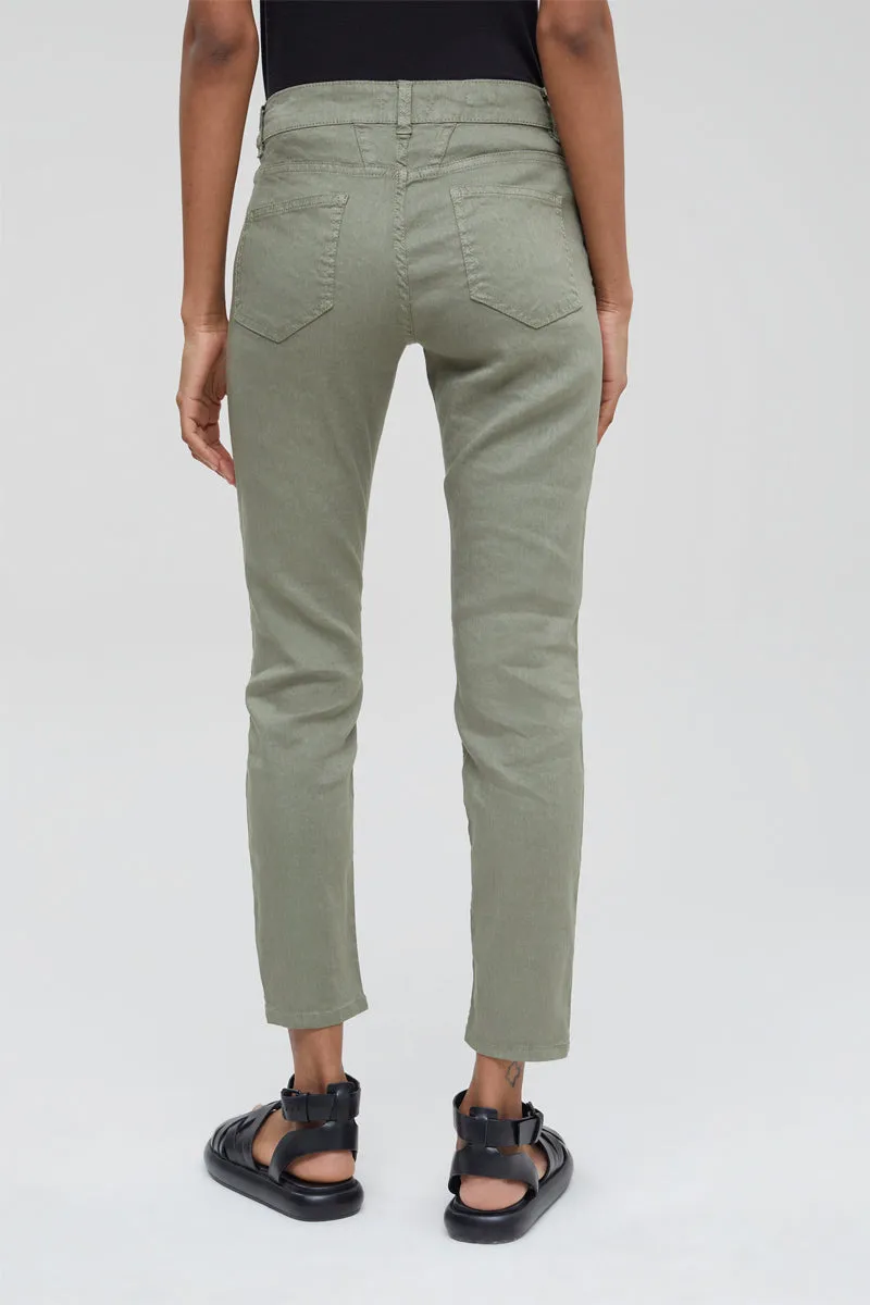 Closed - Pantalon Slim En Lin - Vert - Femme