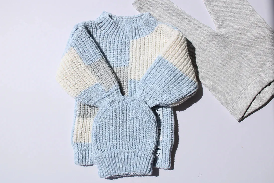 Color- Block Knit Sweater Set