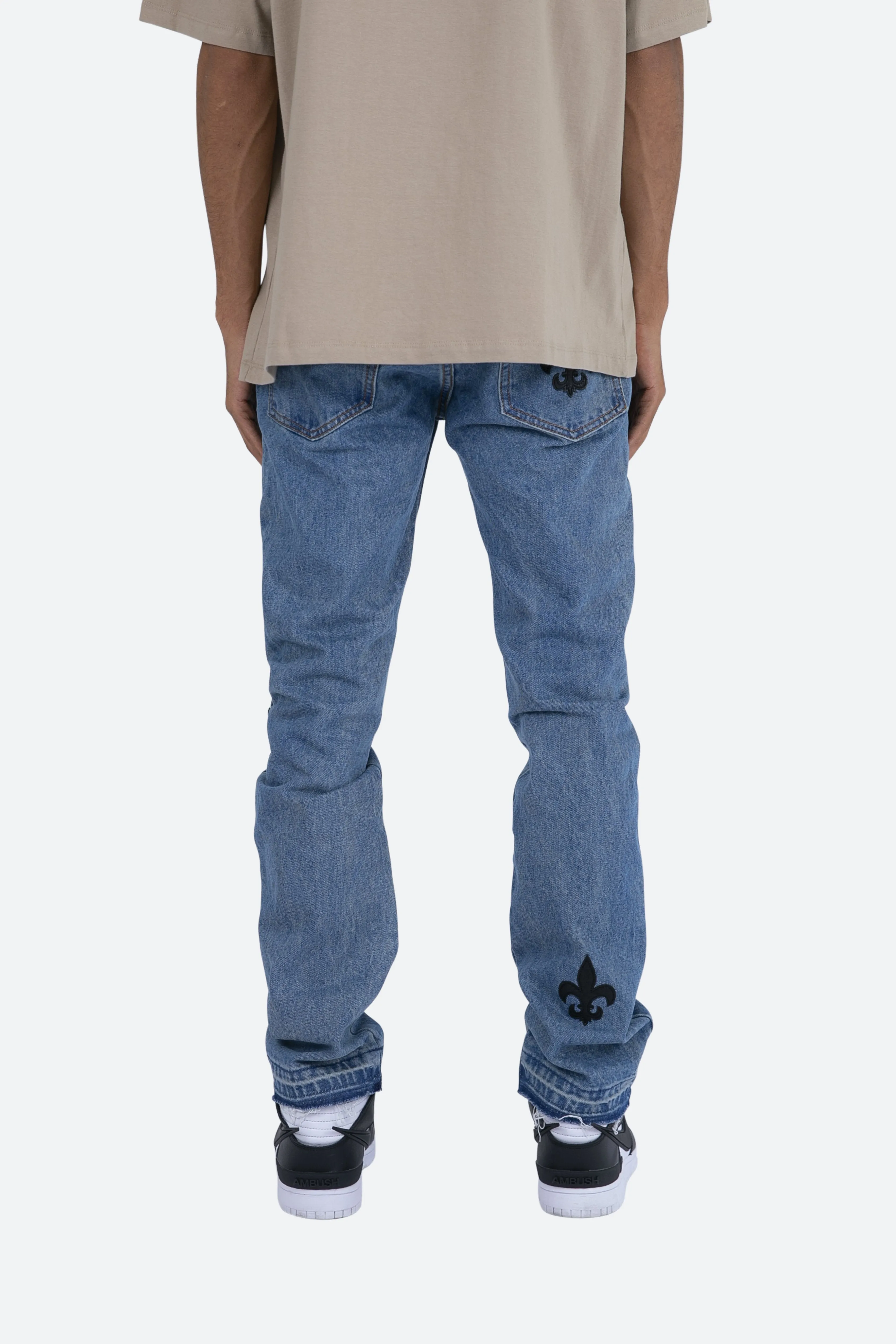 D112 Fleur Straight Denim - Blue/Black