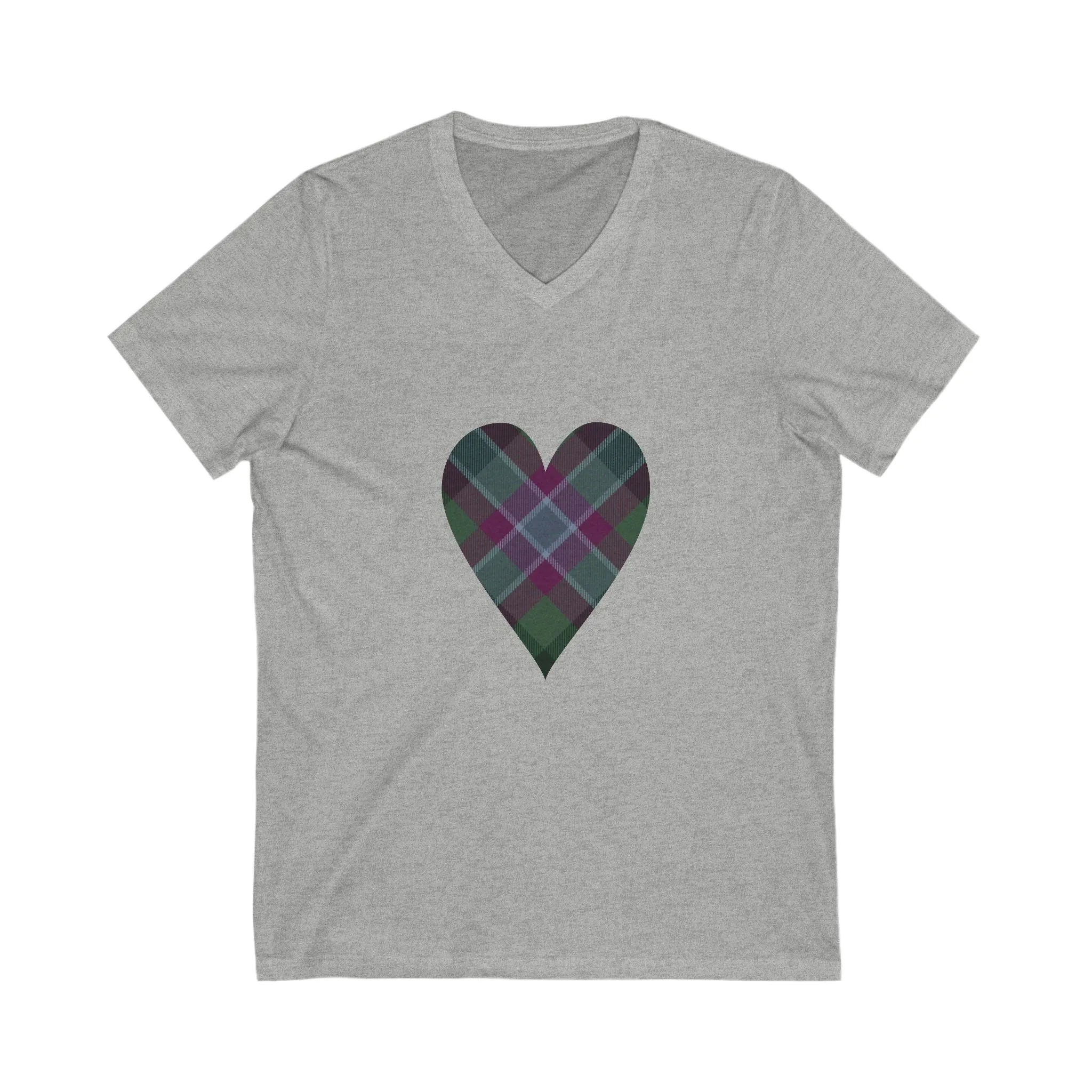 Dunans Rising Tartan Heart - Ladies' V-Neck T-Shirt