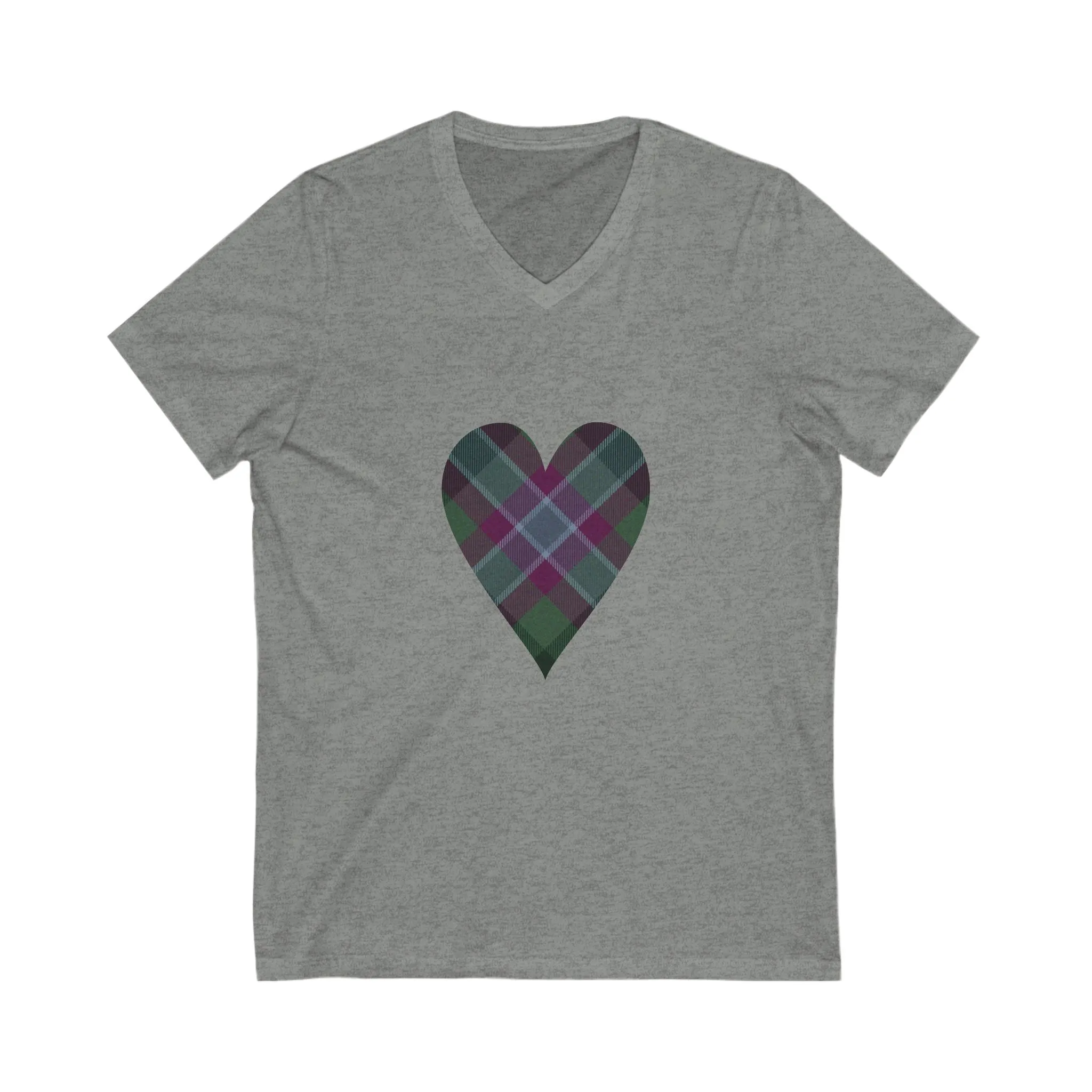 Dunans Rising Tartan Heart - Ladies' V-Neck T-Shirt