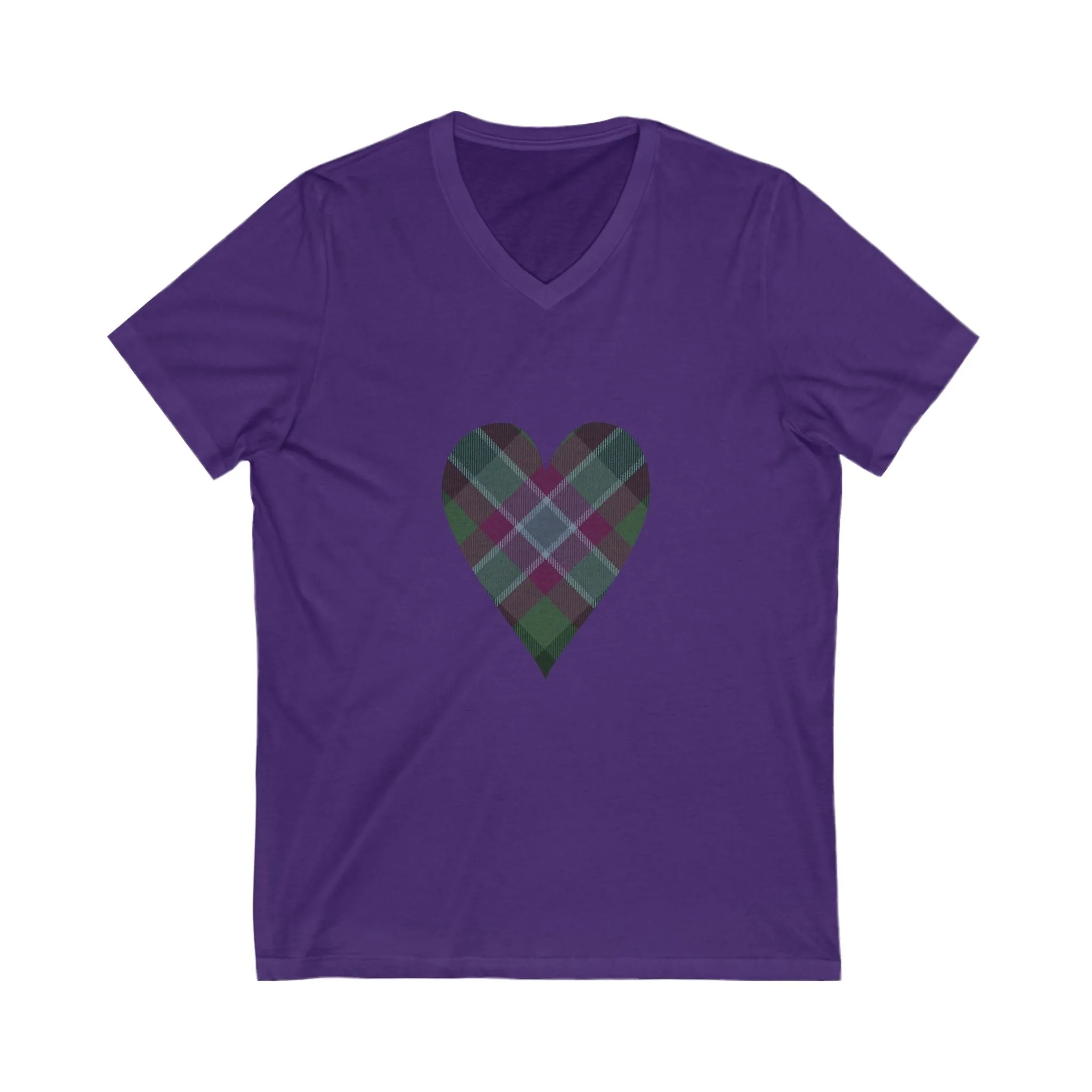 Dunans Rising Tartan Heart - Ladies' V-Neck T-Shirt