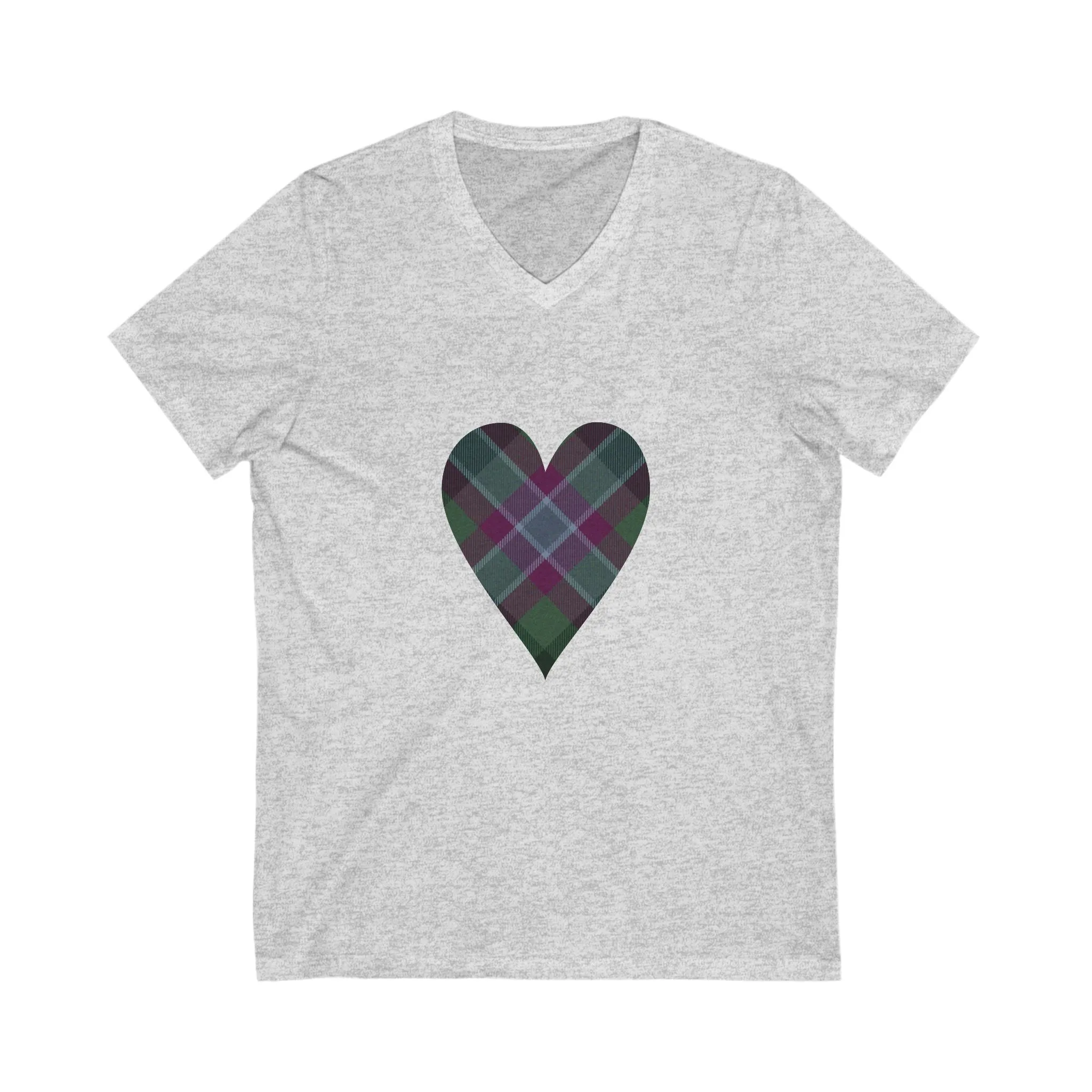 Dunans Rising Tartan Heart - Ladies' V-Neck T-Shirt