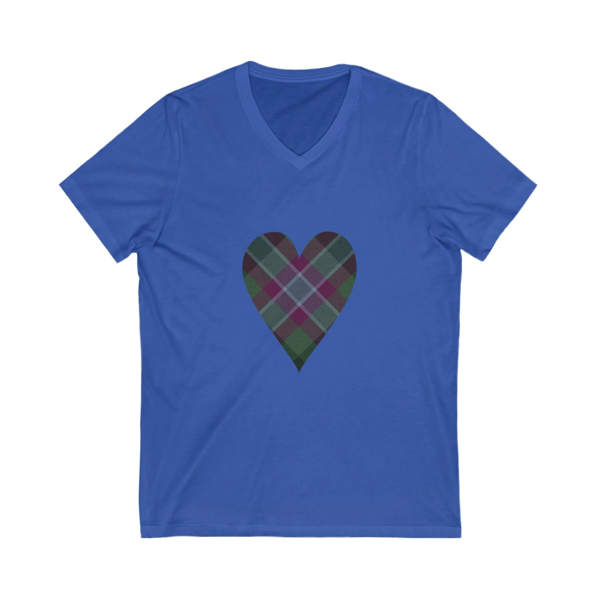 Dunans Rising Tartan Heart - Ladies' V-Neck T-Shirt