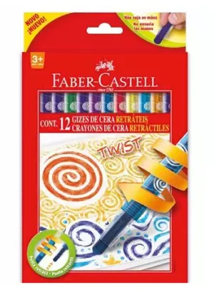 LAPIZ CERA TWIST RETRACTIL 12COL FABER CASTELL