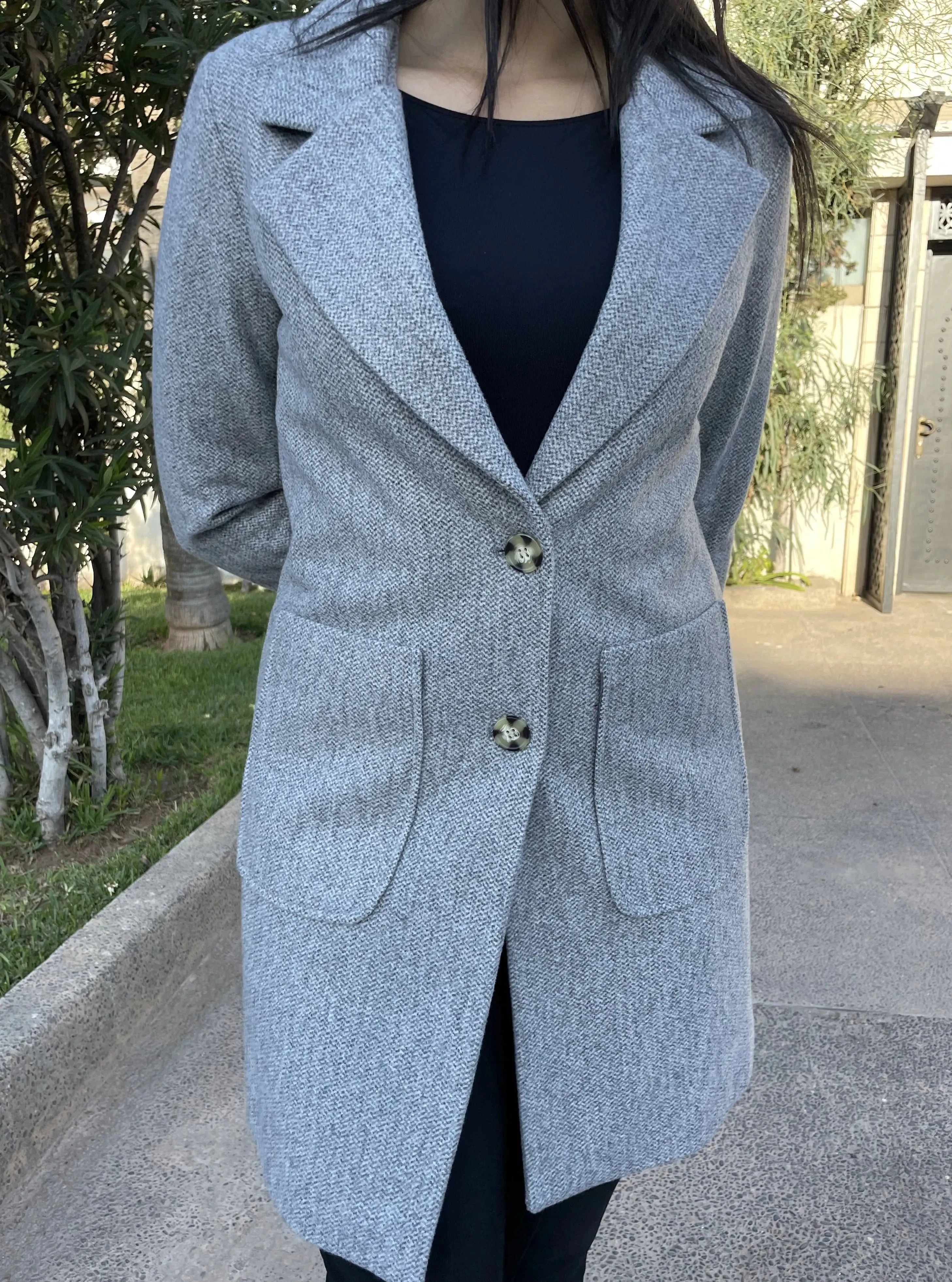 Manteau trois-quarts gris