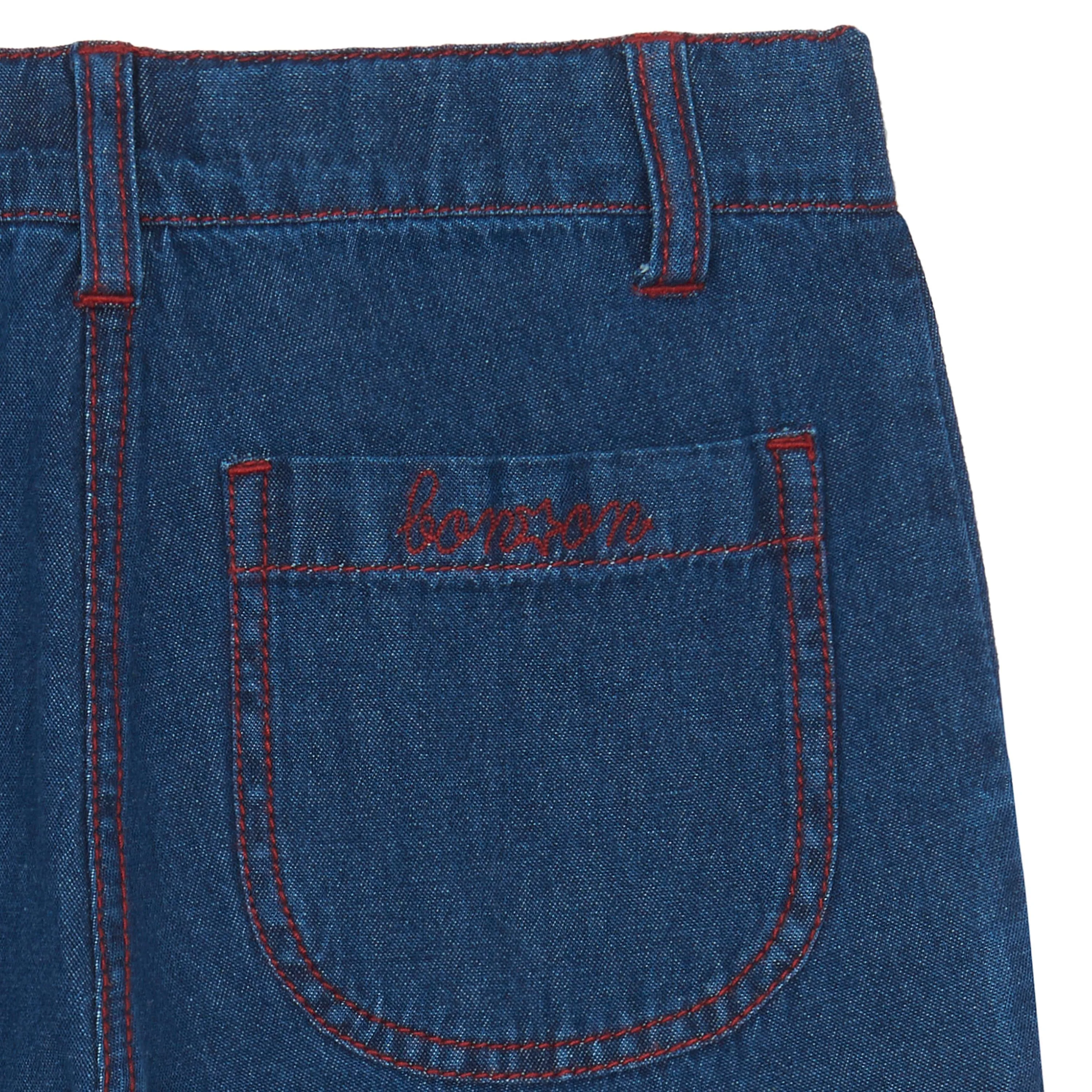 Pantalon Hakiko Bleu En Denim Brut