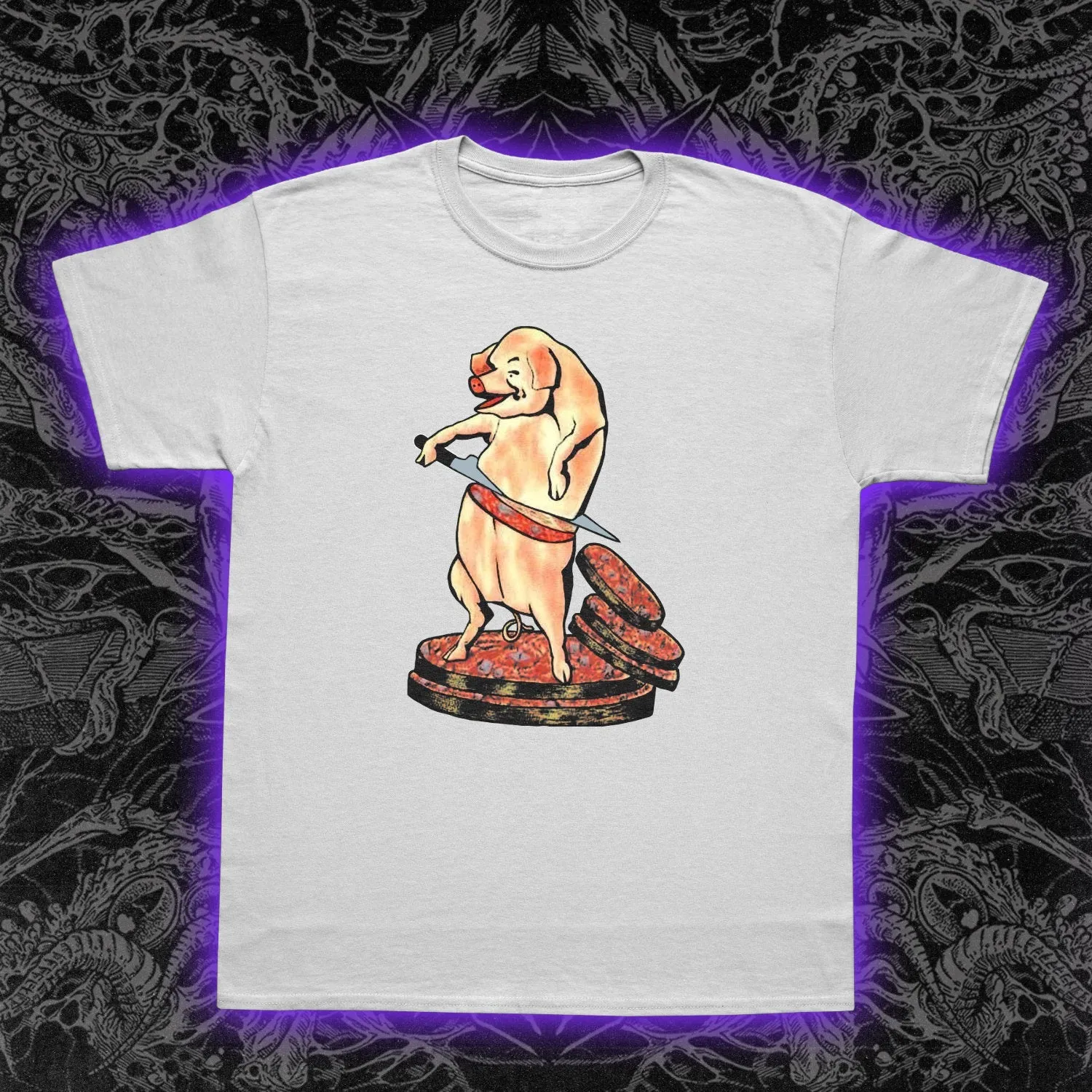 Pig Cutting Itself Slim Fit Tee