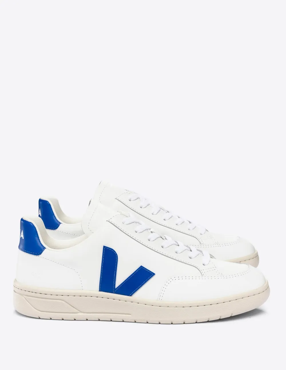 Veja V-12 Leather Blancas y Azules Hombre